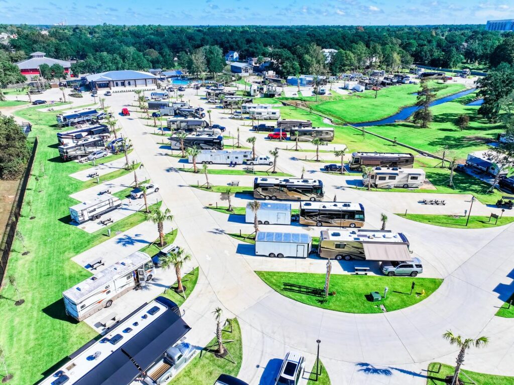 RV rental site at Gulfport Luxury RV Resort.