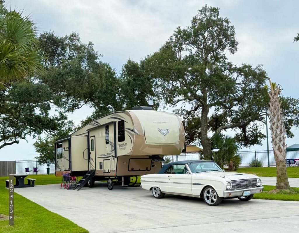 RV rental site at Gulfport Luxury RV Resort.