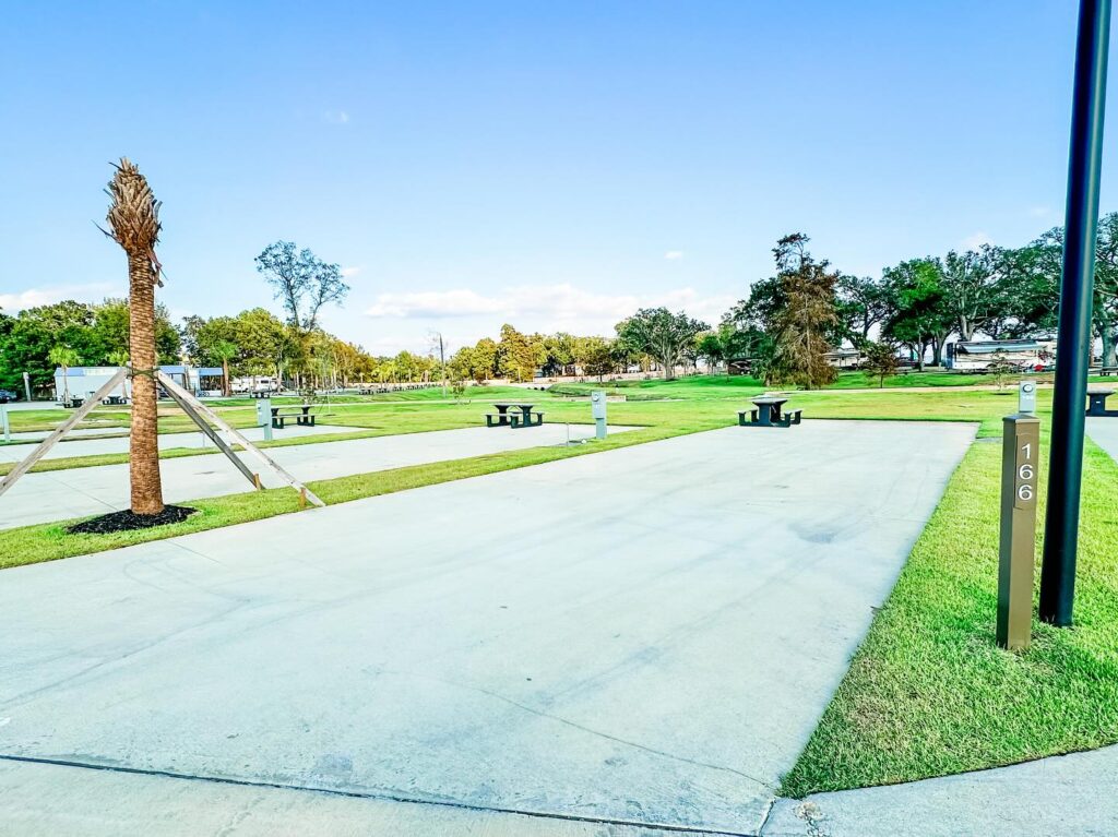 RV rental site at Gulfport Luxury RV Resort.