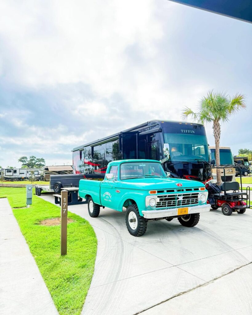RV rental site at Gulfport Luxury RV Resort.