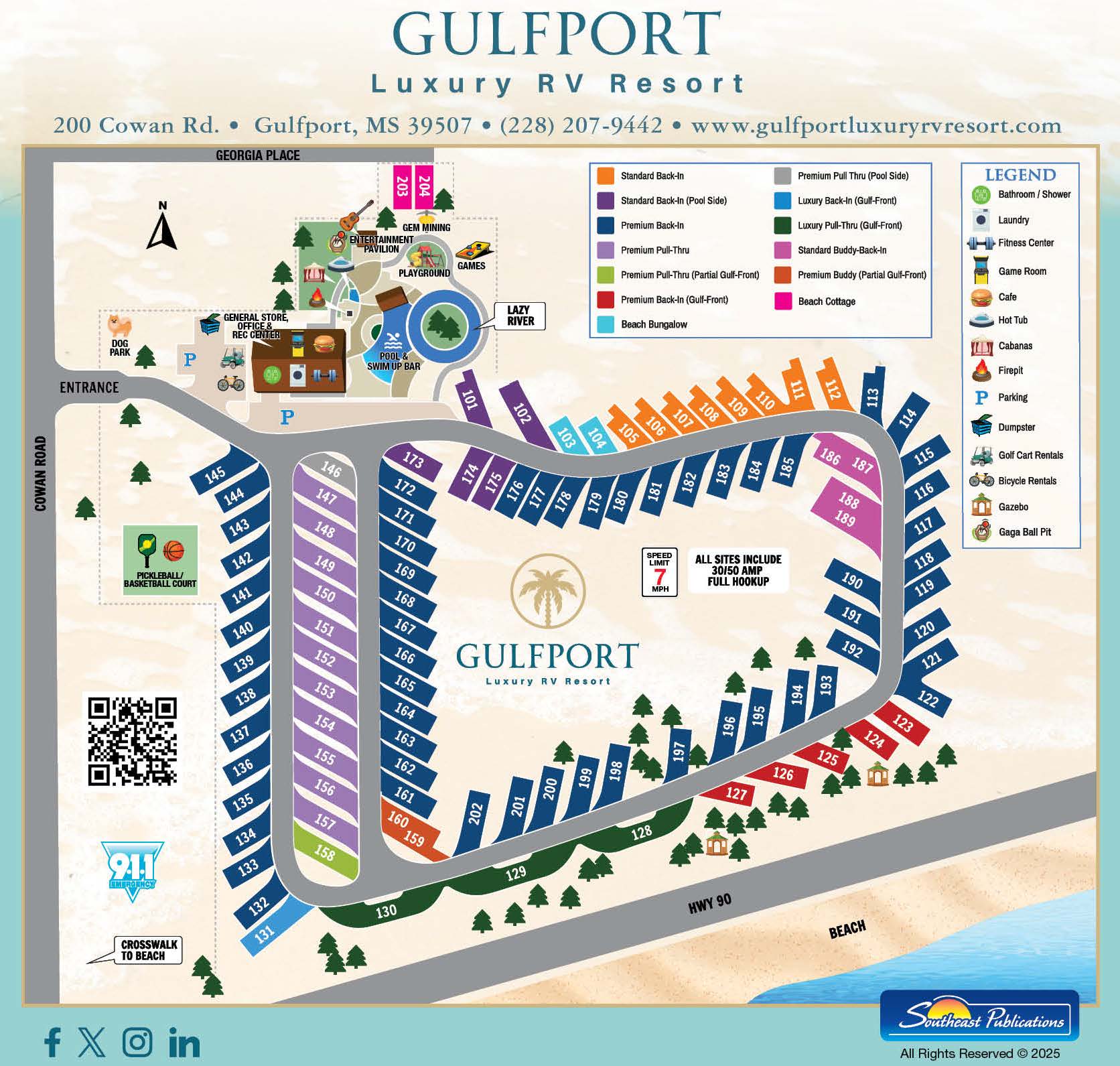 Gulfport RV Resort Map.