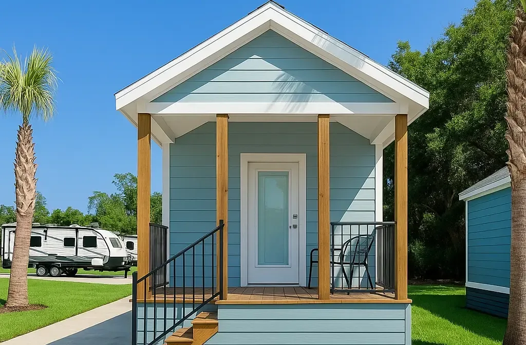 Bungalow AI version Rental house available at Gulfport Luxury RV Resort in Gulfport, MS.