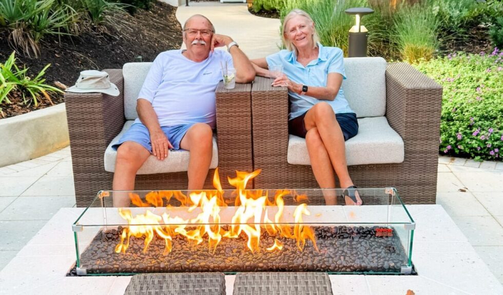 Poolside Fire Pit poolside large propane fire pit