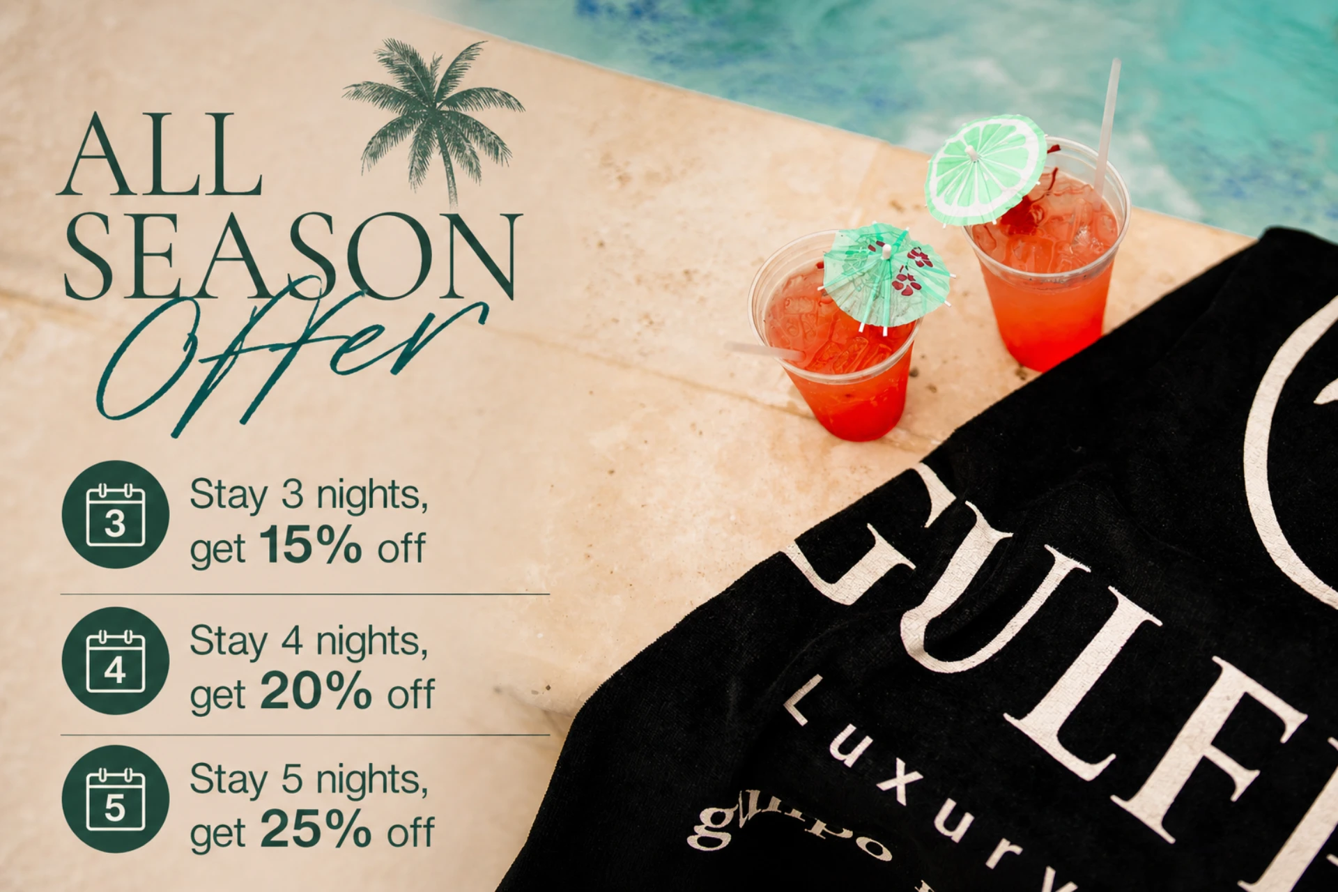 All Season Offer for 2026 RV resort stays at Gulfport Luxury RV Resort