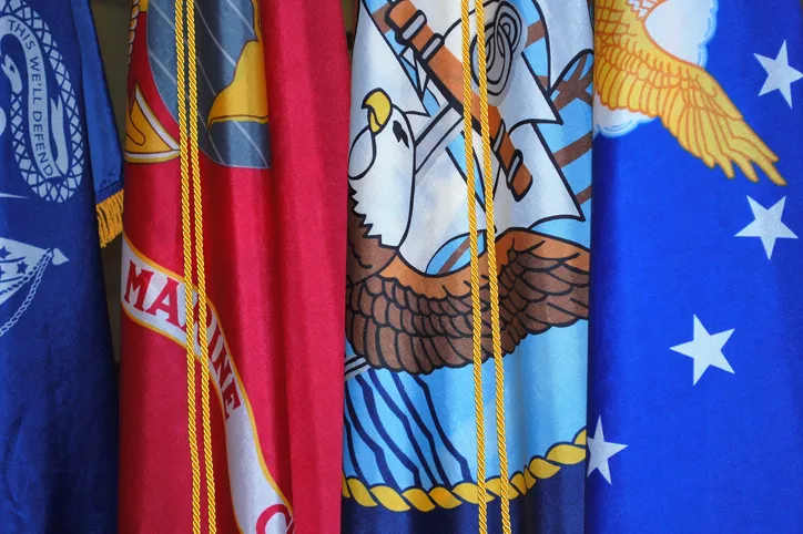 Military flags for military promotion ad